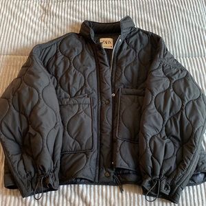 Zara Cropped Quilted Puffer Jacket